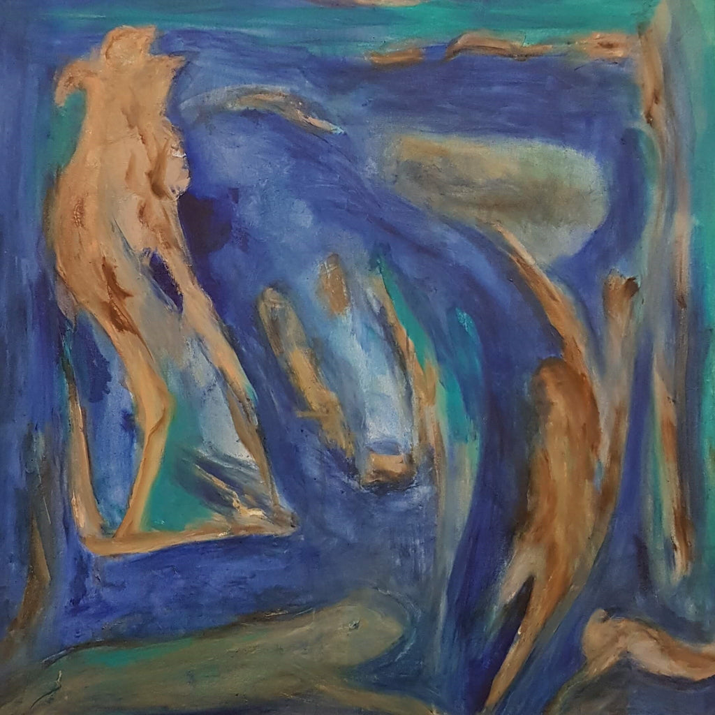 Between Two Worlds. oil on canvas, painting, original art collection, abstract and figurative art, oil painting, landscape painting, female artist, New York, Australian art, contemporary art