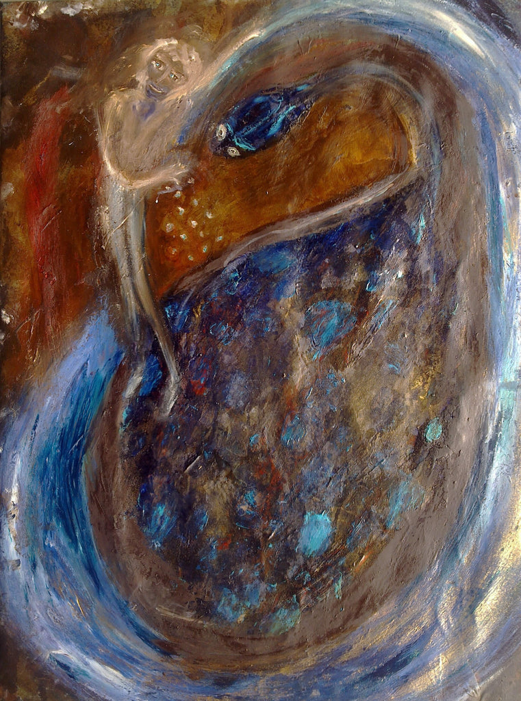 His Pockets Answered. Oil, enamel on plastic. Figurative painting, love lost, contemporary artwork, abstract art, intuitive art, female artist, Australian art, Australian artist, spirituality, art collection, original artwork, oil painting, turtle