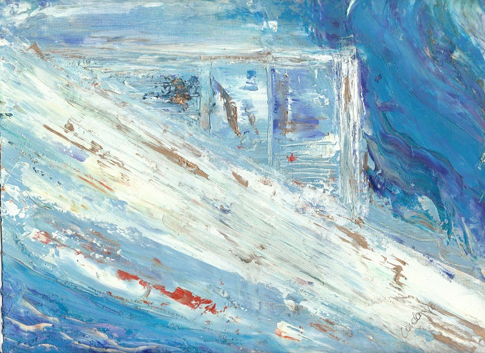 Oslo Opera House. Oil on canvas. architecture. landscape painting, contemporary art, art collection, Norway, art collector, female artist, Australian artist, abstract art