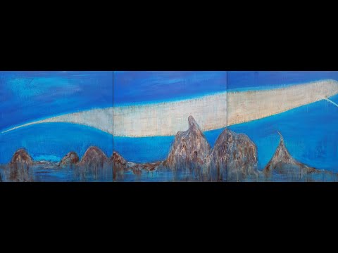 The Passage Triptych. Oil on canvas. Landscape painting of Bribie Island, Glasshouse Mountains and Pumicestone Passage, connected.  Original art collection, oil painting, female artist, Moreton Bay Region, Australian art,  Australian artist, abstract and figurative art. Queensland, Australia.